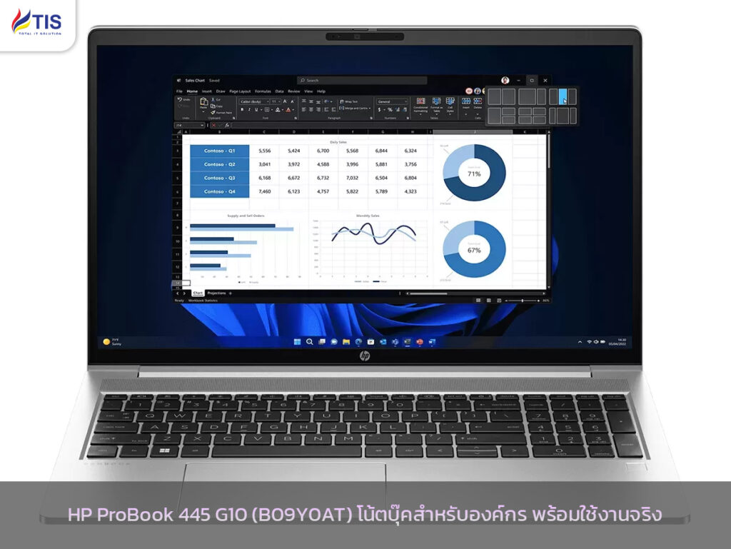HP ProBook 445 G10 (B09Y0AT) โน้ตบุ๊คสำหรับองค์กร พร้อมใช้งานจริง