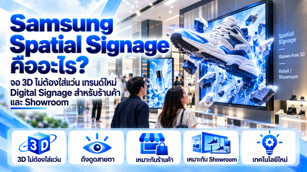 Samsung Spatial Signage จอ 3D ไม่ต้องใส่แว่นสำหรับ Retail Showroom และ Digital Signage